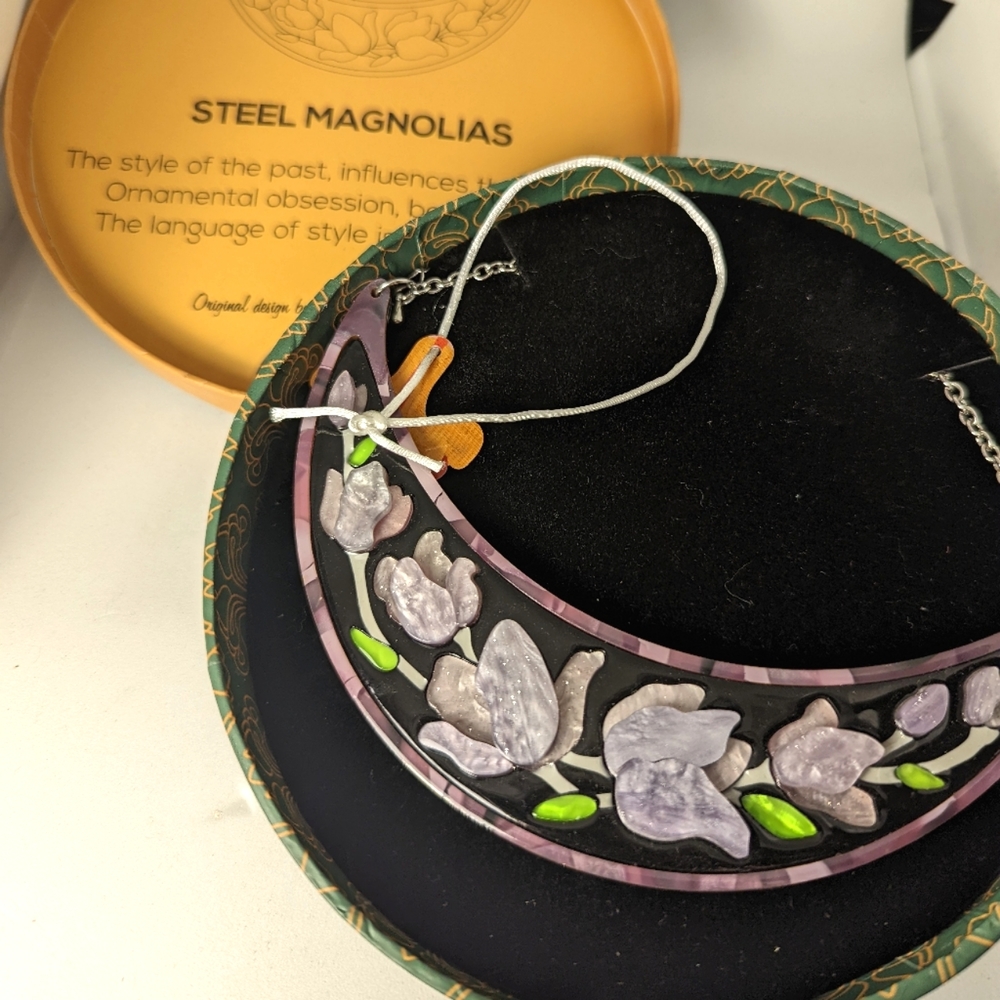 Steel Magnolias Necklace in purple by Erstwilder